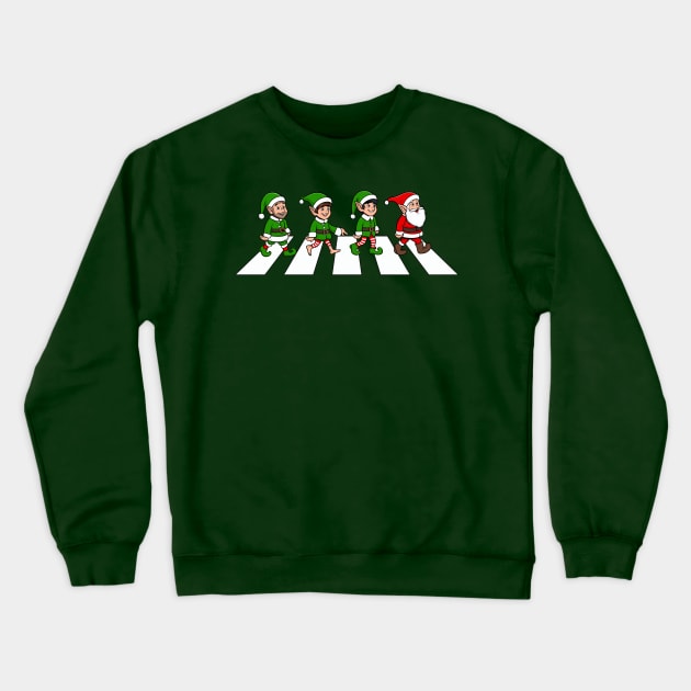 Santa and Elves - Abbey Road Christmas Crewneck Sweatshirt by TwistedCharm